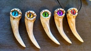 Carved Dragon Tooth Pendant Colors