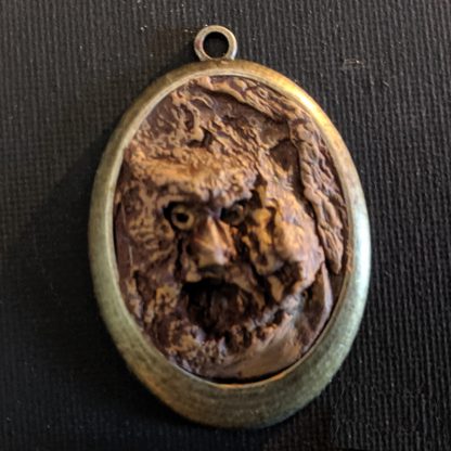 Bark Wood Face Pendant