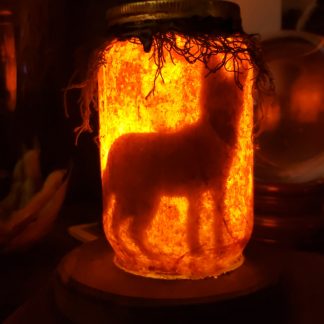 Flame Night Light Shadow Jar Fox